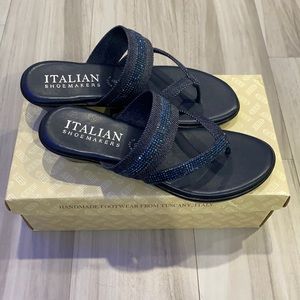 Italian Shoemakers Vivienne Denim Wedge Sandal 6.5